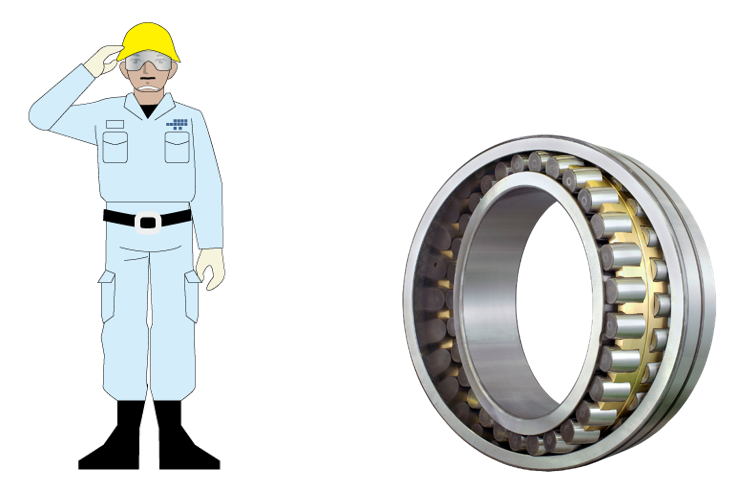 Fig. 3: A large-scale spherical roller bearing for the main shaft of a wind turbine generator